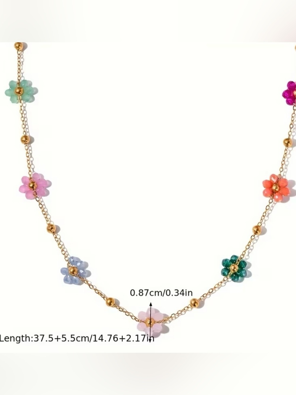 18K Gold Plated Stainless Steel Floral 🌸Necklace | NWT - Picture 4 of 4